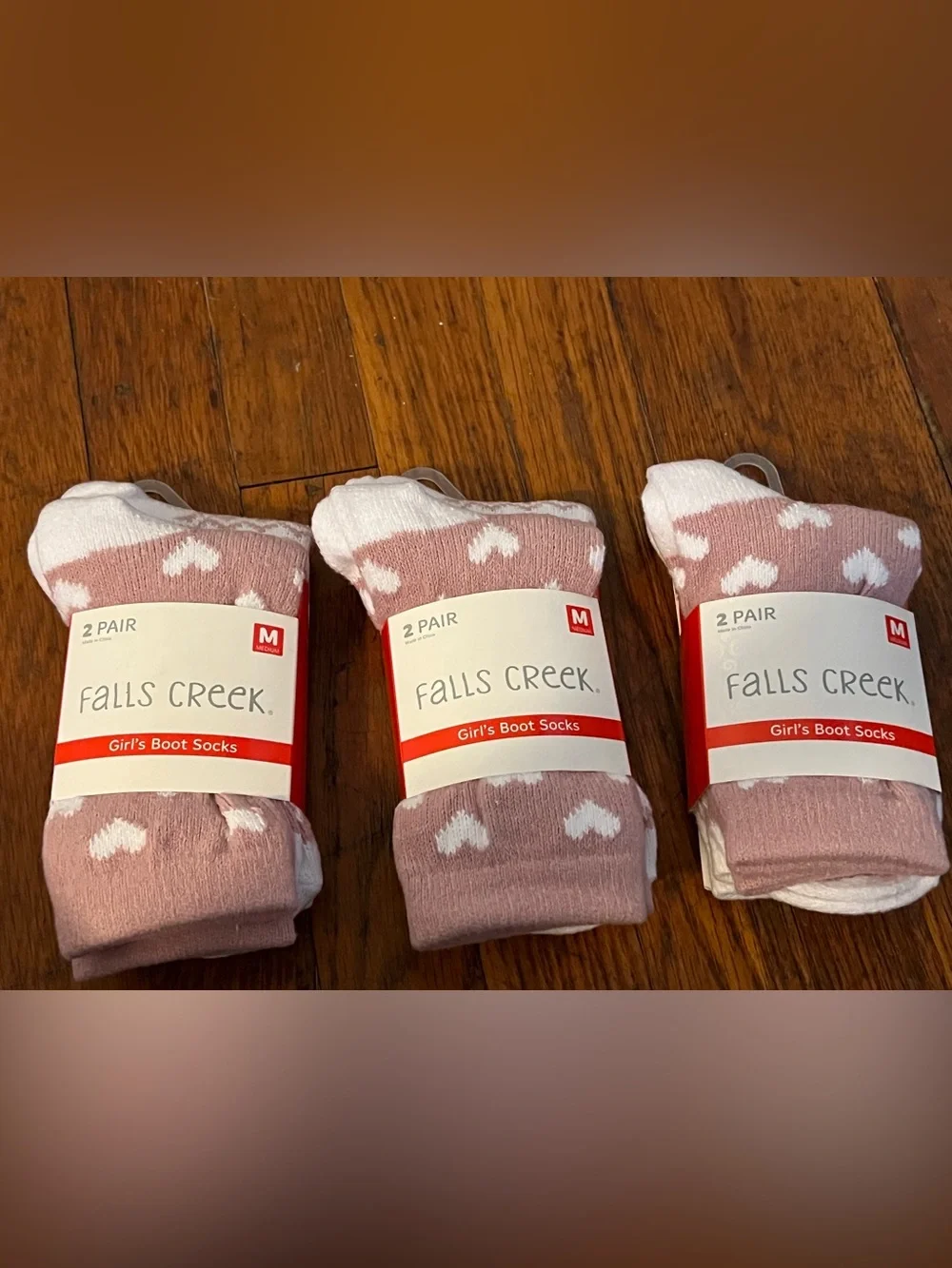 Falls Creek 6 Pairs Girls Boot Socks Size Medium New